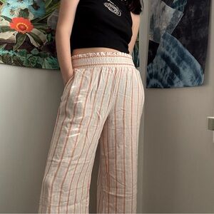 Peachy High Waisted Striped Pull-on LOFT Pants